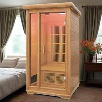 Sauna Infrarroja Portátil para 1 Persona SS-100C con Madera de Cedro Rojo y Madera de Hemlock Canadiense, Bañera de Madera para Sauna, Sauna de Leña