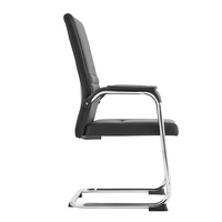 Chaise de conférence de travail, chaise de conférence, dossier moyen, cadre en métal, cuir PU, chaise de visiteur de conférence, accoudoirs souples, chaise de bureau pour le personnel