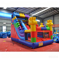 Château gonflable Bouncer Building Blocks avec toboggan gonflable pour l'intérieur et l'extérieur, avec souffleur, pour enfants et adultes, à vendre
