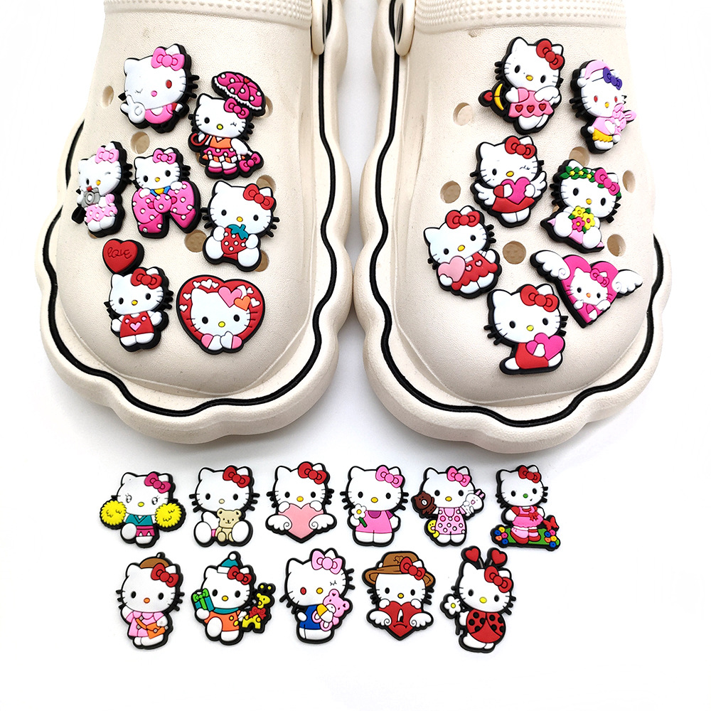 Мультфильм Sanrioed Hello kittyed HK Дизайн ПВХ шармы для обуви на заказ шармы для украшения обуви