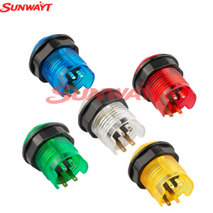 Botón pulsador LED translúcido momentáneo de 28 mm para arcade, interruptores redondos iluminados de 5 V para máquinas de arcade, piezas de kit de bricolaje para juegos. - Product Image 4