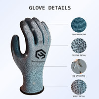 Gants de travail en latex CHUANGYING, surface gaufrée, couleur personnalisable, niveau de protection contre les coupures EN388/ANSI 4, anti-perforation/anti-abrasion