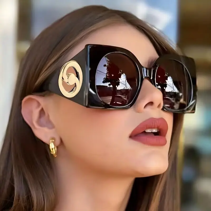 Occhiali da sole da donna con montatura grande europea e americana occhiali da sole quadrati color gelatina occhiali da sole con personalità retrò di moda 5614