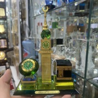Articles cadeaux islamiques KAABA ornement en verre cristal Arabie Saoudite tour de l'horloge pour souvenir islamique pour cadeau Makkah