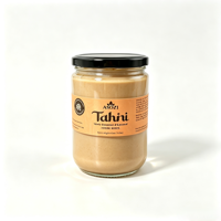 Étiquettes personnalisées en vinyle imperméables autocollantes pour emballages de tahini et de pâte de sésame en bocaux en verre avec formes personnalisées