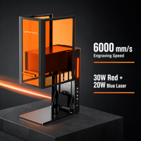 Graveur laser double lumière M2 20W bleu 455nm 30W IR 1064nm, machine de marquage métallique pour bijoux, bois, cuir, acrylique, art