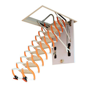 Escalier <span class=keywords><strong>escamotable</strong></span> entièrement automatique en acier forgé, échelle électrique rétractable épaissie améliorée avec télécommande pour usage domestique intérieur - Product Image 3