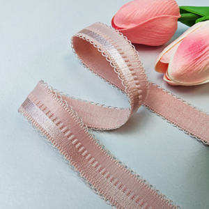 Accesorios de sujetador, correas elásticas de 21mm de ancho, técnica recubierta de tejido para correas de bolsos y zapatos, patrones de rayas Picot para textiles para el hogar - Product Image 2