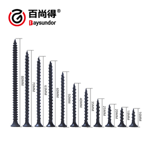 <span class=keywords><strong>Vis</strong></span> à cloison sèche à filetage fin, métrique, classe 10, tête en bugle, phosphatée noire, pour la construction en bois et en métal, acier au carbone - Product Image 1