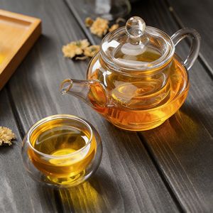 Teiera in Vetro Borosilicato Spesso da 250ML con Infusore e Coperchio, Mini Set per Tè e Caffè - Product Image 3