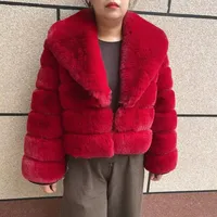 Nouvelle Veste Courte en Fausse Fourrure pour Femme, Col Large Tendance, Coupe Épaisse, Hiver, Douce et Moelleuse