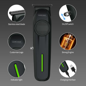 Tondeuse professionnelle silencieuse en céramique pour salon, kit de coupe de cheveux USB sur batterie 7000 tr/min Type C pour hommes avec écran LCD, pour usage extérieur - Product Image 5