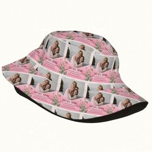 Casquette d'été légère en polyester personnalisable, chapeau bob imprimé floral de dessin animé pour maman, cadeau parfait pour la fête des Mères - Product Image 4