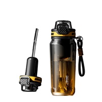 Vaso de Agua de Plástico de Gran Capacidad Resistente a Altas Temperaturas, Vaso Deportivo con Separación de Agua y Té, Venta al Por Mayor