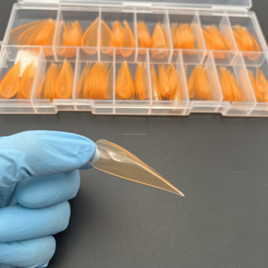 Novo Laranja Colorido Profundo Curvo Anéis Garra De Águia Ongles Cápsula Popits Dupla Forma Prego Moldes Dica - Product Image 1