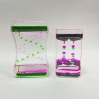 XINBAOHONG Sablier en acrylique au design Art Déco, jouet anti-stress à gouttes d'huile liquide, avec couleur personnalisable pour le jeu sensoriel