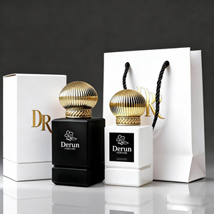 Fragancia de Lujo, Botella de Perfume Cuadrada Negra Vacía de 30ml 50ml 100ml para Hombre y Unisex, Perfume Natural con Caja y Etiqueta Dorada - Product Image 6