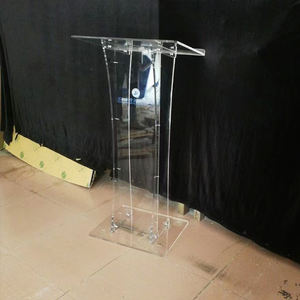 Serie officina podio acrilico per pavimento in gomma piedini in acrilico trasparente espositore per discorso all'ingrosso di fabbrica - Product Image 1