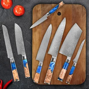 8-Inch Custom Damascus Chef Knife Stainless Steel Kitchen Knife Set with 67 Layers Damascus Blade for Cutting and Kitchen Use