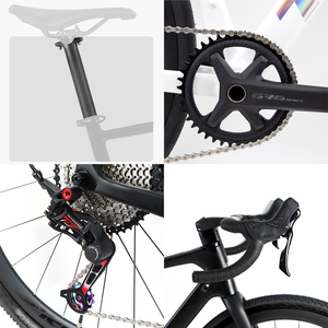 Bicicleta de Carretera y Grava de 12 Velocidades con Frenos de Disco Hidráulicos, Neumáticos Anchos 38C, Ruedas Ligeras de Aluminio, Capacidades Todoterreno para Ciudad y Carretera - Product Image 3