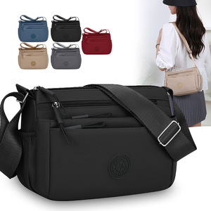 Crossbody Shoulder Bag Large Capacity Multi-Layer Waterproof Horizontal Square Shape Zipper Closure for Women Everyday Use Gray - Product Image 2