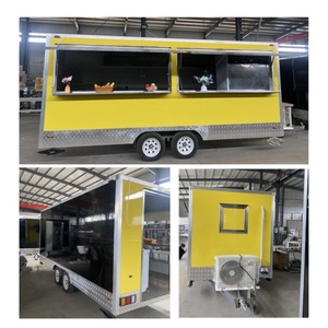 Fiberglass and Aluminum Gas Fast Food Cart With Fryer Kitchen Food Truck Vending Trailer for Bakery Restaurants Farms FN-RV10 Us - Product Image 2