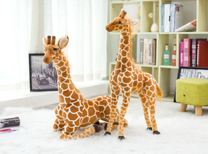 <strong>Large</strong> Realistic Plush <strong>Giraffe</strong> Stuffed Animal Soft Flexible Joint Deer Toy Plush Doll - Product Image 2