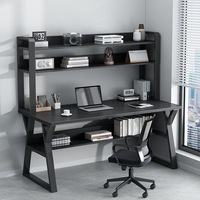 Bureau d'ordinateur moderne minimaliste en bois avec étagères, bureau réglable, combinaison libre pour la maison, le bureau, la chambre ou l'étude