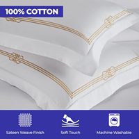 Parure de lit de luxe à bordure dorée, housse de couette douce et agréable pour la peau en coton égyptien, taie d'oreiller élégante et simple pour hôtel