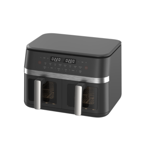 Friteuse à air double cœur 11L 2025 avec zones de cuisson indépendantes gauche-droite, couvercle avant en acier inoxydable et technologie de chauffage rapide - Product Image 3