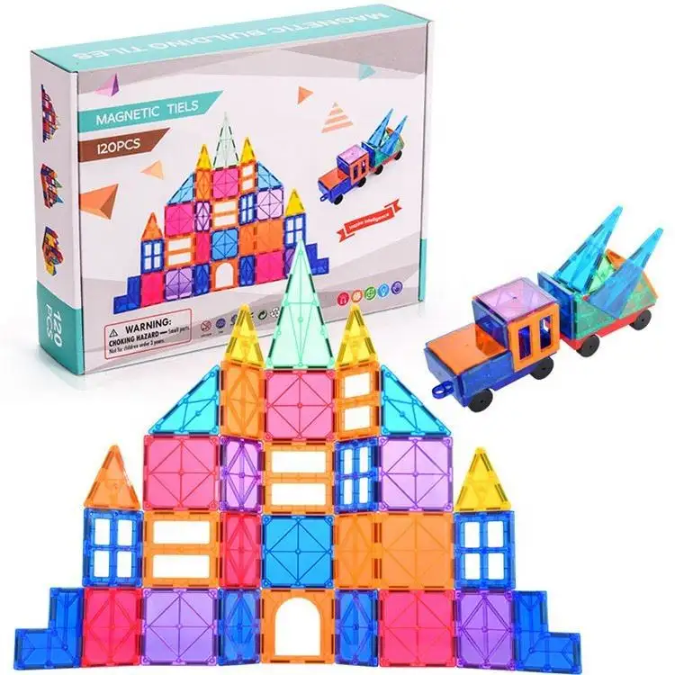 120pcs Classic Magnetic Building Blocks Creative Construction Toy Safe ABS Plastic Building Blocks Toys for kids