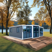 Villa familiale préfabriquée en acier léger pliable, prête à l'emploi, conteneur préfabriqué extensible de 40 pieds et 20 pieds, 5 chambres à coucher, à vendre