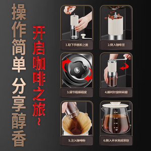 AkL Hand Crank Coffee Grinder 304 Stainless Steel Adjustable Burr Mill Portable Manual Grinding Machine - Product Image 3