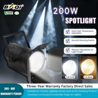 Projecteur vidéo LED BaiQi 200W avec contrôle automatique DMX512, IP33, CRI95, angle de faisceau 10-20° pour DJ/Disco/Studio