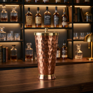 Vaso de cobre chapado en oro vintage con tapa, diseño sólido, para regalo de fiesta, para adultos - Product Image 2