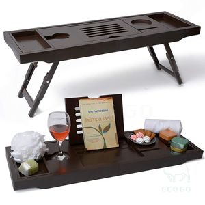 Large Bamboo Bathtub Caddy to <b>Bed</b> Tray , Bath Caddy Tray & <b>Laptop</b> <b>Bed</b> <b>Desk</b> - Product Image 1