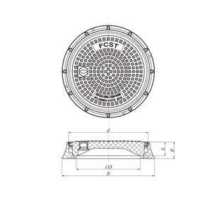 FCST-D400-SMC01 Zwart Bitumen Gietijzeren Putdeksel Rond Dubbele Afdichting Enkele Afdichting Fabricage Diensten Nodulair Gietijzer Materiaal - Product Image 5
