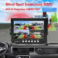 Système d'alarme sonore et lumineuse BSD pour aide au stationnement, moniteur DVR 7 pouces AHD 1080P, caméras de recul 12-36V pour camion et fourgonnette