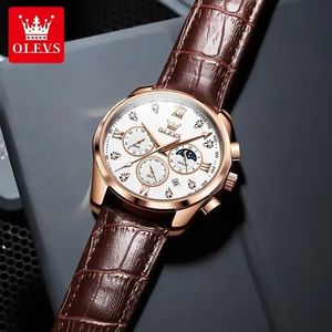 Montre pour homme 2888, montre sport à quartz pour homme avec calendrier, aiguilles lumineuses, bracelet en cuir, montre-bracelet étanche pour homme - Product Image 3