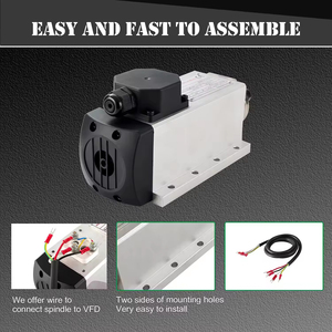 ชุดมอเตอร์แกนหมุน CNC แบบระบายความร้อนด้วยอากาศ ER11 กำลัง 1.5KW พร้อมหน้าแปลน ชุดมอเตอร์แกนหมุนสำหรับเราเตอร์ CNC พร้อมอินเวอร์เตอร์ 1.5kw ความเร็ว 24000 รอบต่อนาที 110V/220V - Product Image 5