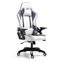 Fauteuil de Direction Moderne Ergonomique Pivotant et Réglable pour Gamers, en Similicuir, Idéal pour Salle Informatique