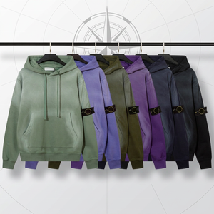 Sudadera con Capucha Vintage Lavada Oversize de Algodón 100% con Diseño de Piedra, Estilo Casual y Deportivo, Colección Otoño 2026 de Lujo para Hombre - Product Image 1