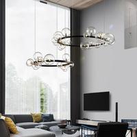 Lustre à bulles de style nordique à la mode Ins-lampe en verre esthétique pour salon de luxe salle à manger lampes suspendues simples pour l'éclairage