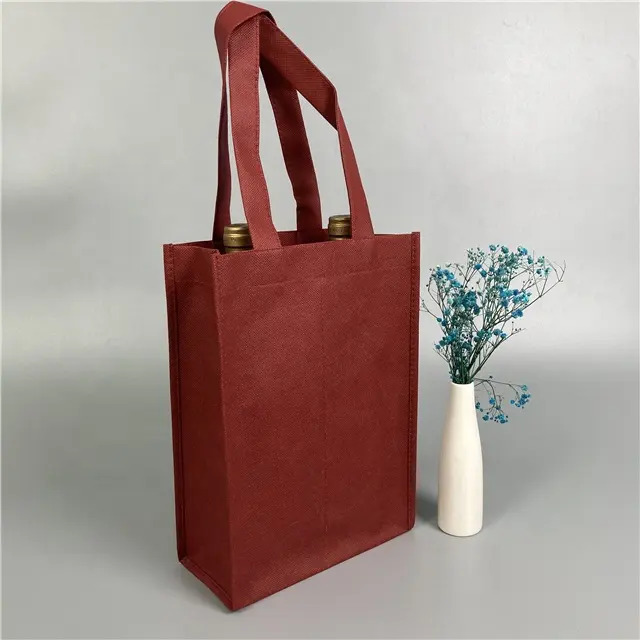 Natural Bamboo- Non Woven Shopping Bags Recyclable Non-Woven Tote Bags Non Woven Recyclable Wine Bottle Bag