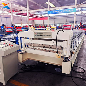 Machine de formage automatique de tuiles trapézoïdales CE pour tôles métalliques, largeur d'alimentation 1200 mm, moteur à engrenages et roulements - Product Image 1