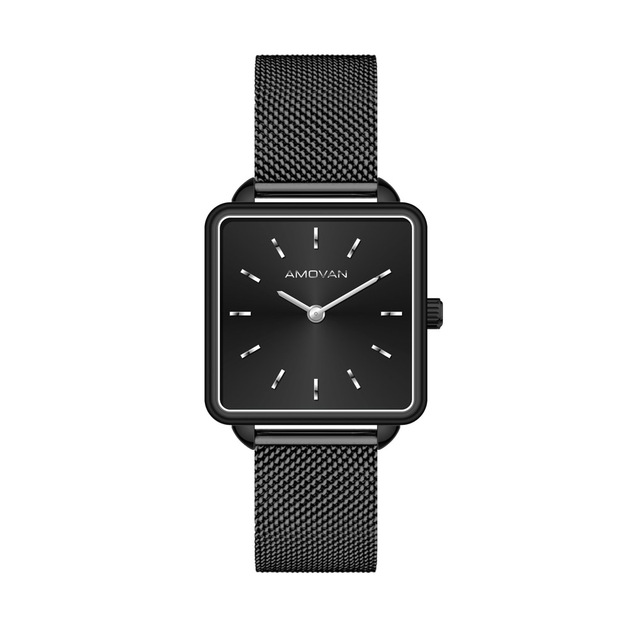 Interchangeable Stainless Steel Band square Watch for Unisex
