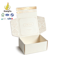 Boîte d'expédition en carton blanc avec bande de déchirement, conception personnalisée, boîte d'emballage à languette, écologique pour les cosmétiques, les cadeaux, les parfums d'intérieur, les marques