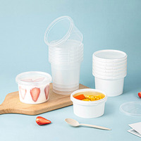 Récipient de nourriture à emporter en plastique jetable rond de haute qualité avec couvercle