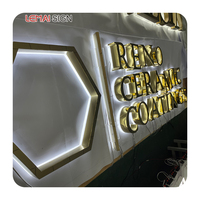 Letrero Comercial Personalizado para Exteriores con Retroiluminación Dorada, Letras Metálicas 3D LED, Logotipo Publicitario, Letrero con Letras