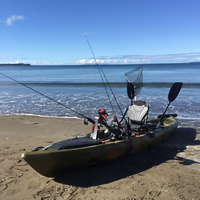 Kayak à pédales à hélice unique de 13,6 pieds, écologique, durable, portable, pour 1 personne, canoë de pêche, bateau en plastique HDPE, boîte à eau